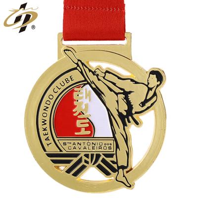 China Wholesale Custom Zinc Alloy Europe Sports Gold Metal Taekwondo Medal With Own Design for sale