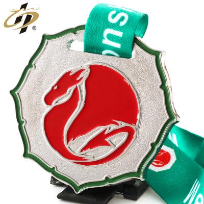 China Cheap Wholesale Europe Make Your Design Custom Metal Silver Enamel Judo Sport Medal for sale