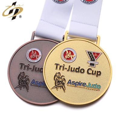 China USA High Quality Custom Gold Award Jiu Jitsu Judo Sports Metal Bronze Zinc Alloy Medal for sale