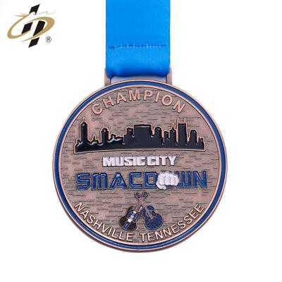 China Malaysia Custom Logo City Champion Award Metal Medal For Souvenir for sale