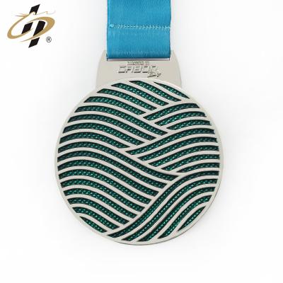 China Europe Factory Making Custom Soft Enamel Fill Swimming Medals With Ribbon for sale