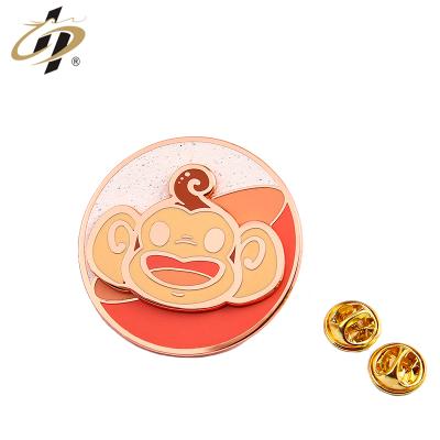 China Europe High Quality Rotary Custom Mounted Gold Metal Hard Enamel Funny Animal Lapel Pins for sale