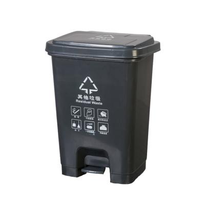 China Manufacturers Plastic Bin Sustainable Waste 20L Classified Plastic Waste Bin for sale