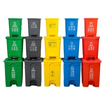 China Factory direct sale environmental protection plastic sustainable waste bin with foot pedal for sale