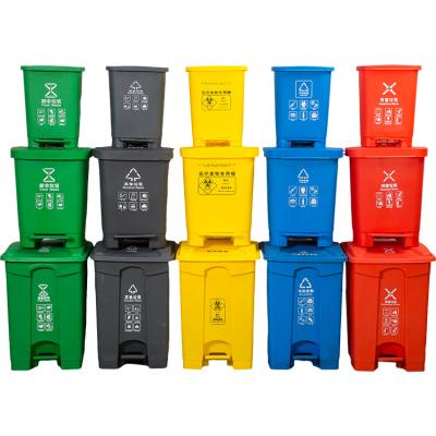 China Five Color Sustainable Outdoor Plastic Wheeled Trash Can Garbage Bin Recycle for sale