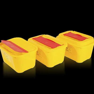 China Yellow Portable Plastic Medical Pointed Box Smell Proof And Moisture Proof Container Safety For Hospital for sale