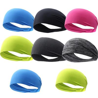 China Sports Headband Moisture Wicking Sweat Absorbent Breathable Gym Fitness Unisex Heads Bands Sweat Elastic Hair Bands Stretch Head Bands for sale