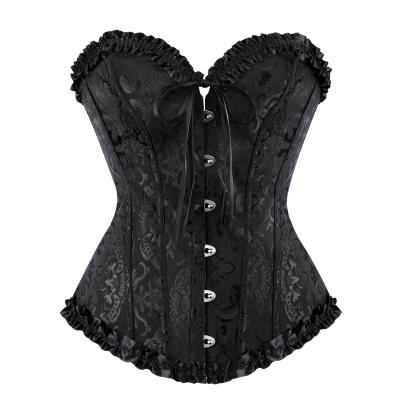 China Antibacterial Sexy Women Bustier Corset Lace Up Boned Body Shaper Lingerie Overbust Corsets Waist Trainer Corsets Plus Size for sale