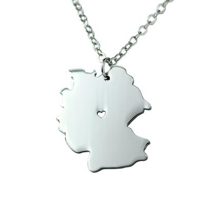 China FASHIONABLE Germany Map Necklace Stainless Steel Pendant Necklace for sale