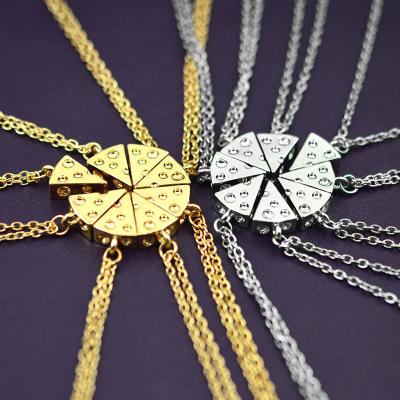 China FASHIONABLE creative pendant friendship cheese pizza jewelry personality friend cystal necklace for sale