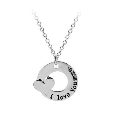 China TRENDY I Love You More Heart Pendant Necklace Lettering Necklace Valentine's Day Couples Pendant Necklaces for sale