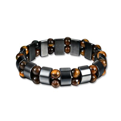 China Wholesale CLASSIC Black Magnet Bracelet Men and Women's Magnetic Retro Magnet Beaded Bracelet for sale