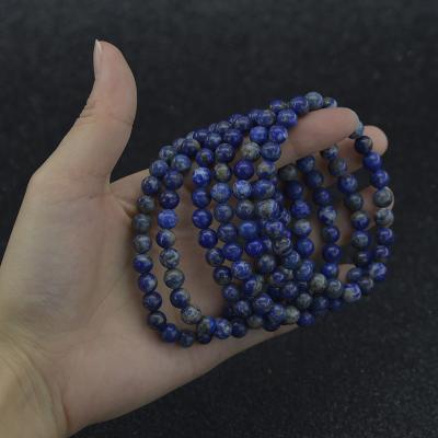 China FASHIONABLE Natural Stone Round Gemstone Beads Lapis Lazuli Elastic Bracelet 4mm 6mm 8mm 10mm 12mm For Women Men Jewelry for sale