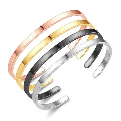 China Stainless Steel Cuff Punk C Shaped Open Bangle For Men Women Bangle Fashion Jewelry for sale