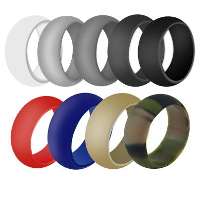 China Hiphop Silicone Rings O Ring Flexible Wedding Bands Comfortable Silicone Ring For Men for sale