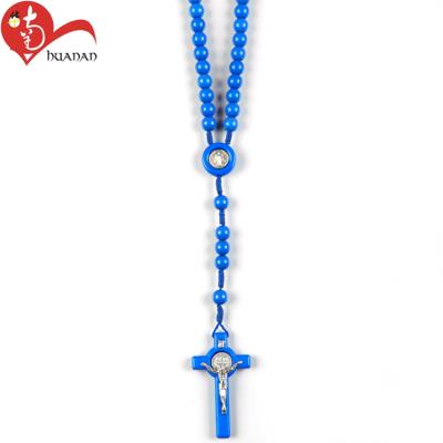 China Wholesale Religious Wooden Jesus Beaded Women Rosaries Necklace for sale