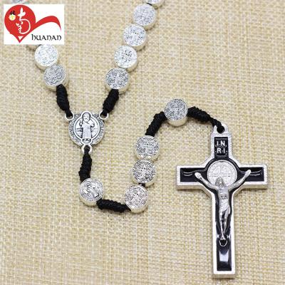 China Europe Huanan New Product 6mm Metal Prayer Beads European Popular Silver Crucifix Rosary for sale