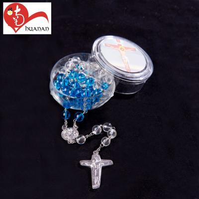 China Catholic Religious Handmade Rosary Glass Bead 59 Necklace With Epoxy Center Chain Rosary for sale