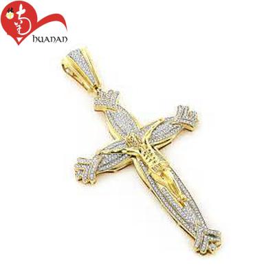 China Silver Top Selling Religious Charm Jesus Cross Diamond Pendant for sale