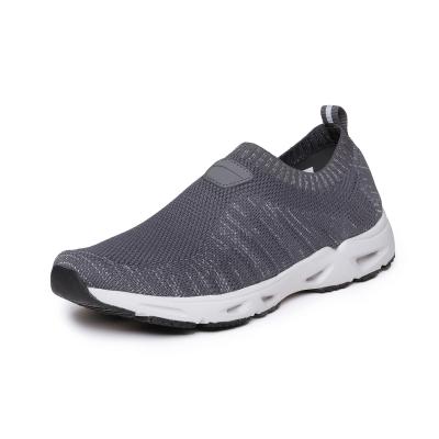 China Parodor Woven Upper Men Shoes Gray Jogging Knit Mens Casual Sports Shoes for sale