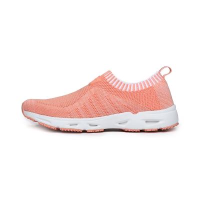 China Anti-odor Running Shoes Non-slip Rubber Stretch Woven Ladies Sneakers And Style Walking Shoes for sale