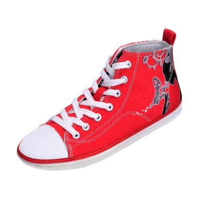 China Latest Anti-Smell Girls Canvas Shoe Vamps Fabric Women Zipper Canvas Sneaker Custom Painted Shoes Uppers for sale