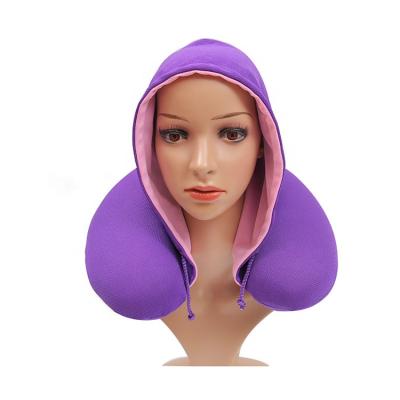 China Memory Travel Hoodie Sleep Support Memory Foam U Shaped Stress Neck Use for sale