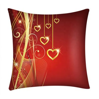 China Valentines Day Pillow Anti-static Happy Canvas Cushion Sofa Car Seat Decorative Pillow for sale