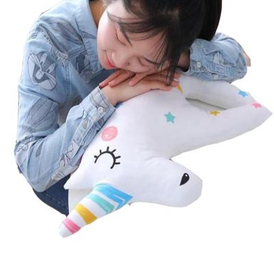 China Hot Selling Massage In Amazon Plush Stuffed Toys Cartoon Pillow Decorative Baby Unicorn Pillow for sale