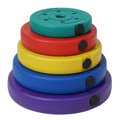 China Commercial Use Plastic Rubber Coated Weight Dump Plates Fitness Eco Friendly Barbell for sale