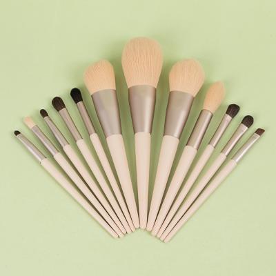 China Angular Blush New Product 12 Frosted Makeup Brush Set Crystal Base Blush Contour Eye Brush Cosmetic Brush Set for sale