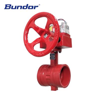 China General Bundor 4 Inch Signal PN16 Grooved Butterfly Valve For Water for sale