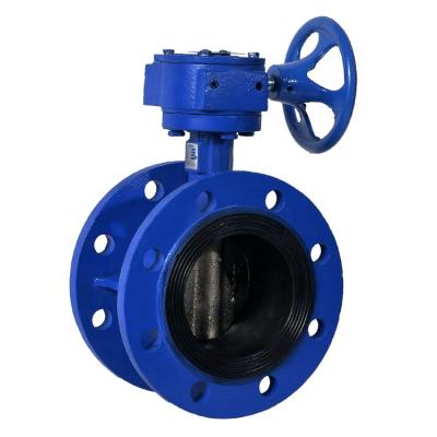 China General Bundor 6 Inch DN450 Industry Worm Gear Actuator Double Flange Butterfly Valve Dimensions for sale