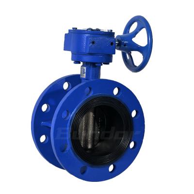 China High Efficiency Bundor Fully Sealed PN16 Weight Worm Flange Double Gear Operated Butterfly Valve for sale