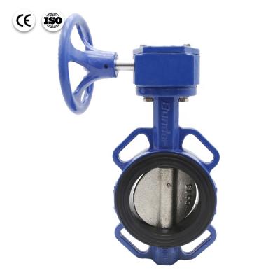 China General Bunor dn300 pn10 seawater butterfly valve manufacture wafer gear worm gear drive butterfly valve for sale