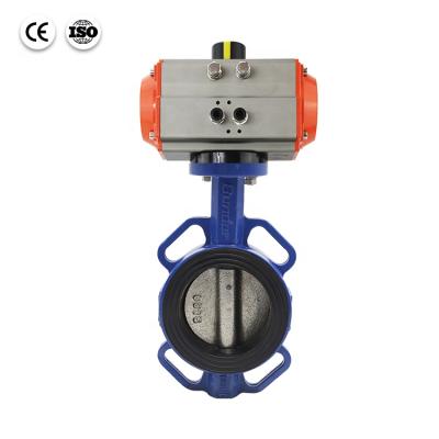 China General Bundor 150LB EPDM Pneumatic Actuator Wafer Butterfly Valve For Water for sale