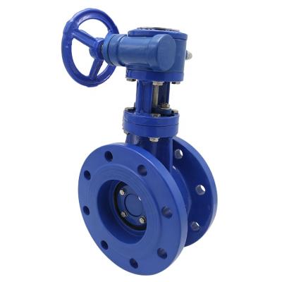 China General Bundor DN100 Soft Seal Ductile Iron Dual Flange Eccentric Butterfly Valve for sale