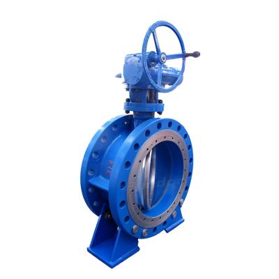 China High efficiency Bundor eccentric hard seal class300 three flange end butterfly valve for sale