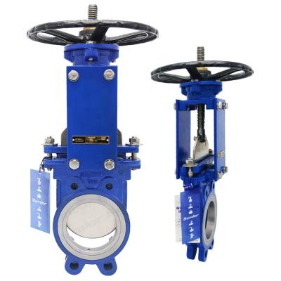 China General Bundor Handwheel DN50-400 WCB PZ73X-10C Knife Gate Valve Dimensions Knife Gate Valve for sale