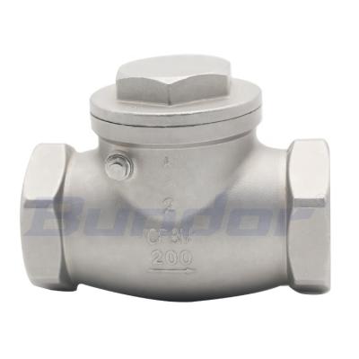 China General Bundor DN100 PN16 4 inch stainless steel thread swing check valve for water price for sale