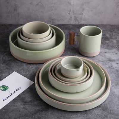 China Wholesale Disposable Ceramic Dinner Dishes Dinnerware Dish Sets MOQ 50PCS Stock for sale