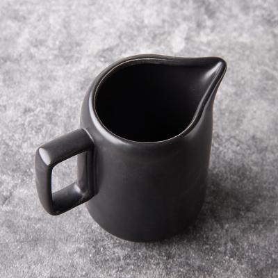 China Viable home use items drinking ceramic tools hihg quality porcelain milk cup matte black custom cup for sale