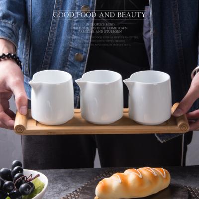 China Custom Viable China Factory OEM Cheap White Glazed Porcelain 250ml Juice / Milk Jug Ceramic Mug Coffee for sale