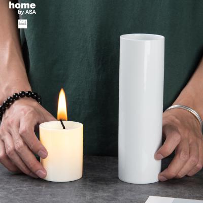 China art & 180ml/500ml wholesale high quality ceramic white glazed cheap cup porcelain decoration candle holder collectible for sale