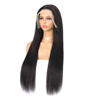 China Silky Straight Wave Pre Plucked Transparent Wholesale Swiss Glueless 50 Full Inch Natural Hair 360 Lace Front Brazilian Hd Lace Wig for sale