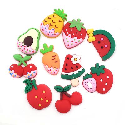 China Soft Rubber Clog Fruit Buckle PVC Shoe Accessories Beach Clogs Shoes Accessories for sale