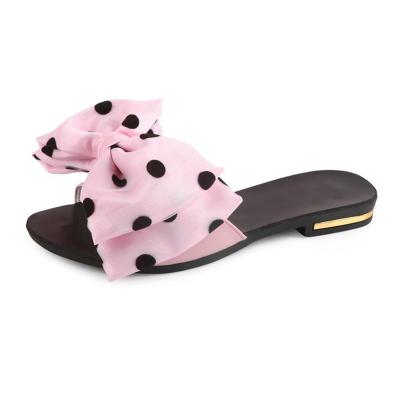 China New Fashion Trend Women's Summer Bow Indoor Slippers Outdoor Non-slip Comfortable Beach Slides Sandals For Female for sale