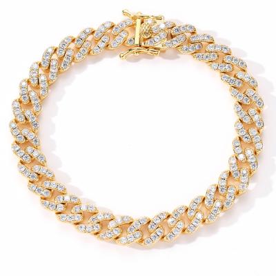 China Luxury Lead Free Nickel Iced Out CZ Zircon Bracelet Bling Hip Hops Miami Rhinestone Cuban Chain Anklets for sale