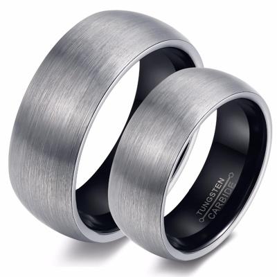 China Hiphop Jewelry Fashion Couples Ring Dull Polish Tungsten Wedding Band Large for sale