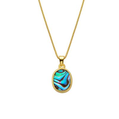 China TRENDY Fashion Jewelry 18k Gold Plated Oval Charm Gemstone Necklaces For Women for sale